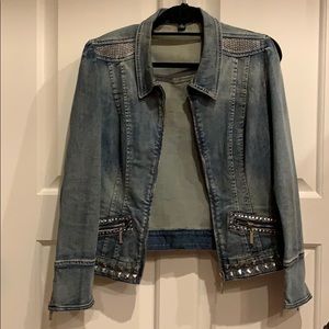 Boston Proper Embellished Denim Jacket, Size M